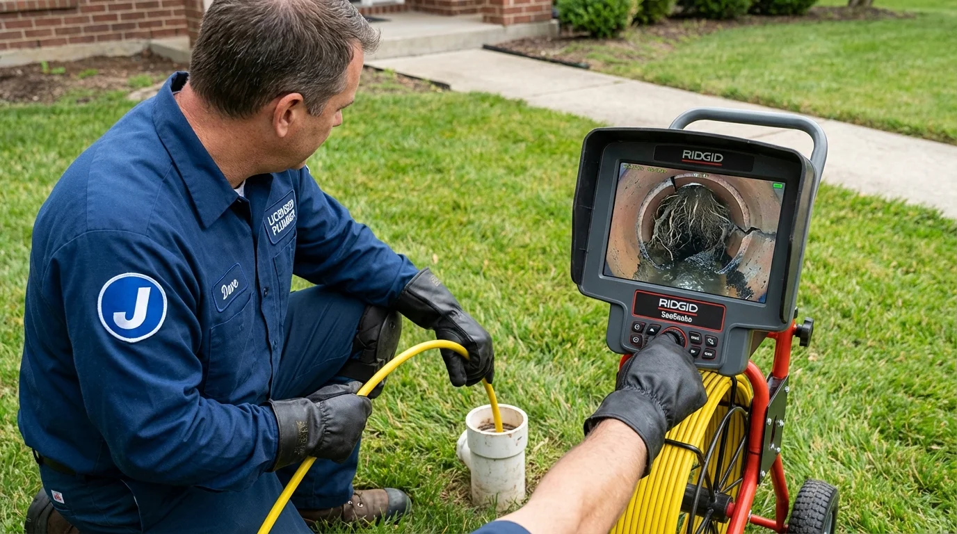 Sewer camera inspection being performed by Johns Plumbing LLC in Kaufman